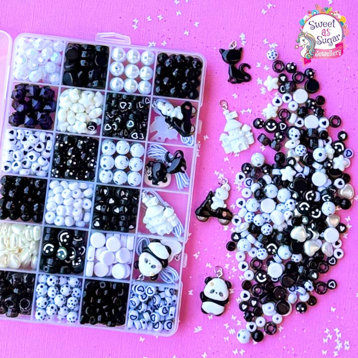 Jewellery Making Kit Large Black and White for wholesale by Sweet As Sugar Jewellery