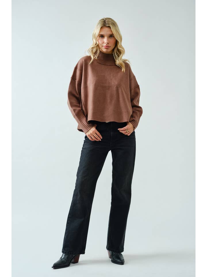 SPICE ALLEY - Wholesale Knit Sweater - Women's - SA00121T - Soft Overlock Mock Neck Sweater8