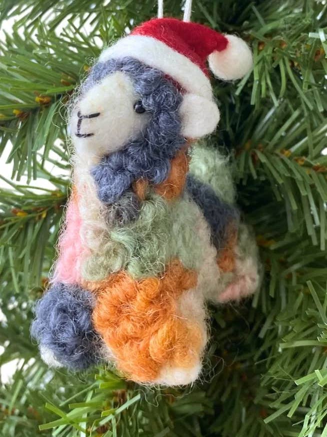 Felt Christmas Lama Ornament for wholesale by Ganesh Himal Trading