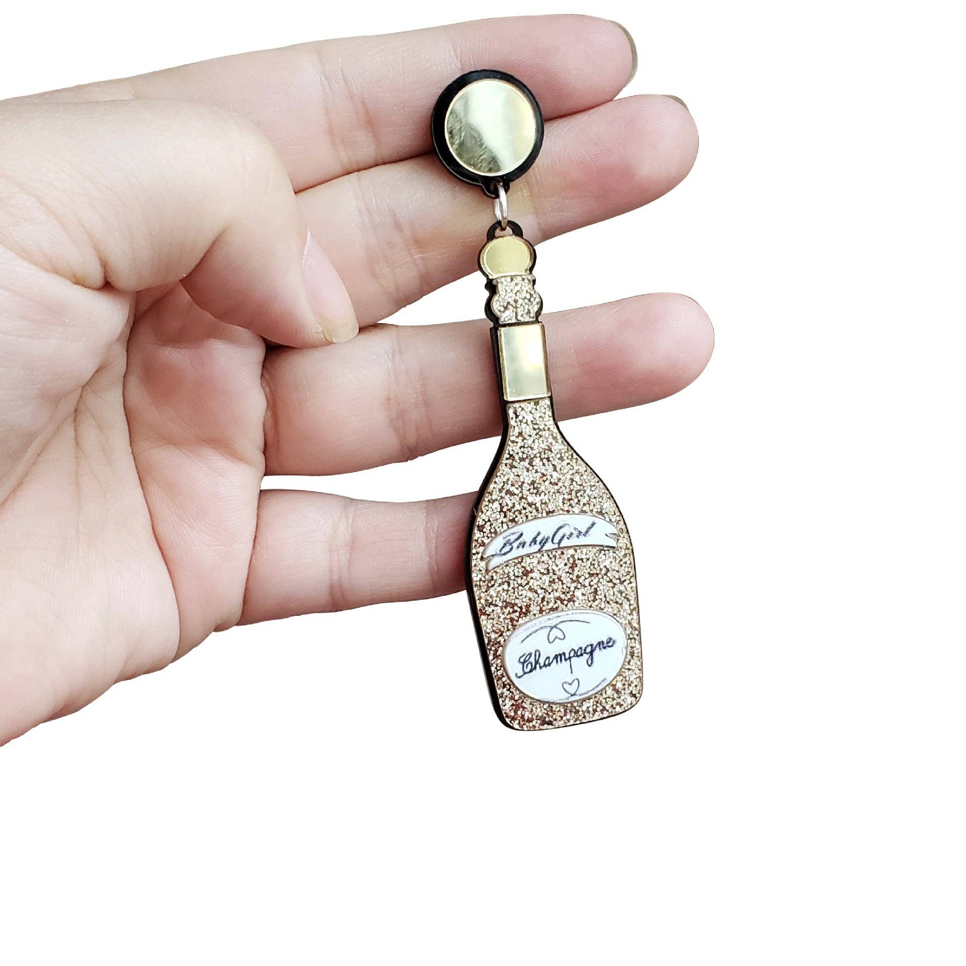 Ole – wholesale Hängande örhängen – Champagneflaska akrylörrhängen E54453