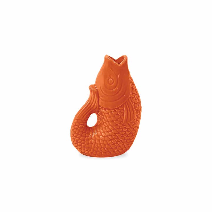 Fish ceramic vase small orange L8.2 W5 H12cm for wholesale by Opjet Paris