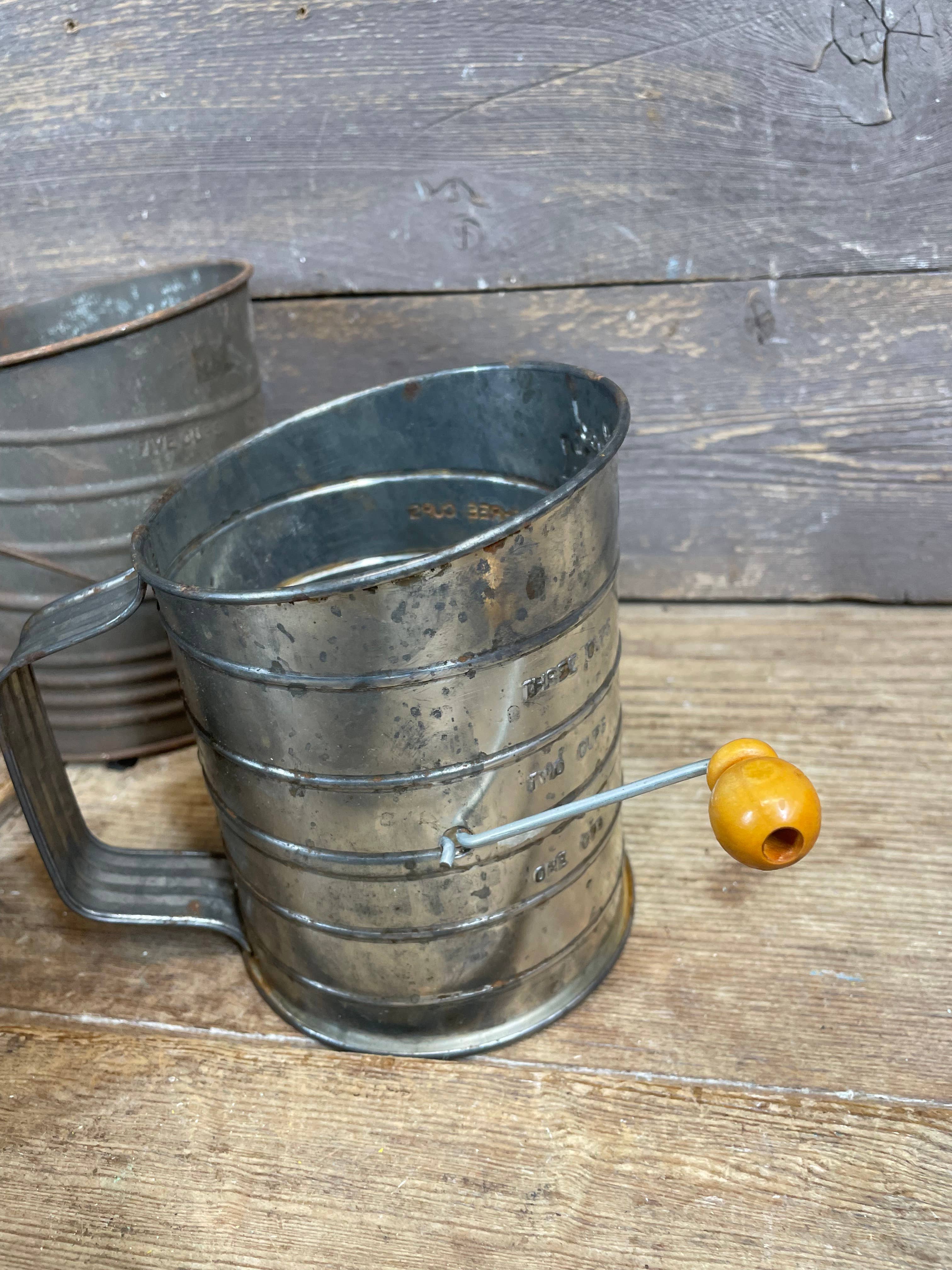 My Amigos Imports - Wholesale Sifter - CLEARANCE-Antique-ER-Vintage Metal Flour Sifter-7x6 inch-$129