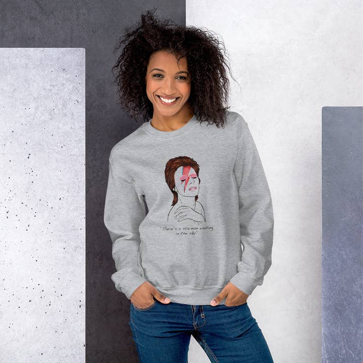 El loco del Pelo Rizo - Wholesale Graphic Sweatshirt - Unisex - Bowie unisex sweatshirt5