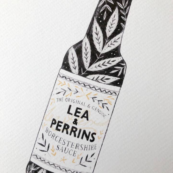 Lea & Perrins Worcestershire Sauce Print, Foodie, Kitchen for wholesale by Juniper Press