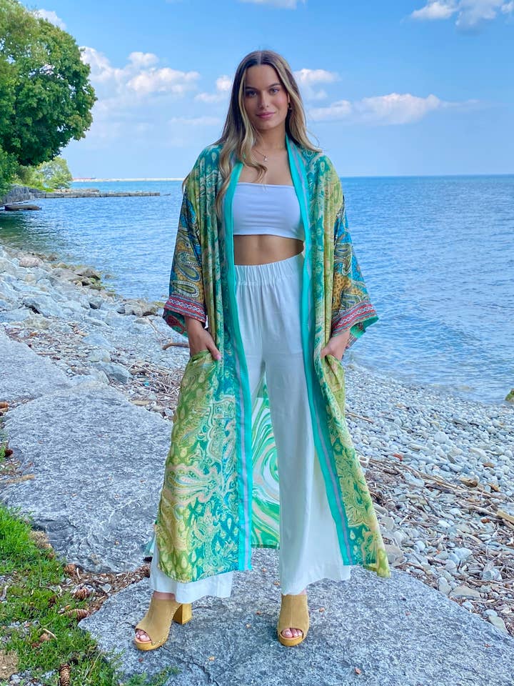 Eco Couture Grace Kimono med blandet tryk for engroshandel hos Guru