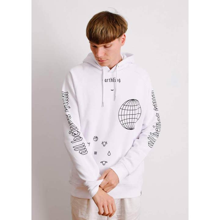 Earthling Hoodie - Ice White for wholesale by Plant Faced Clothing