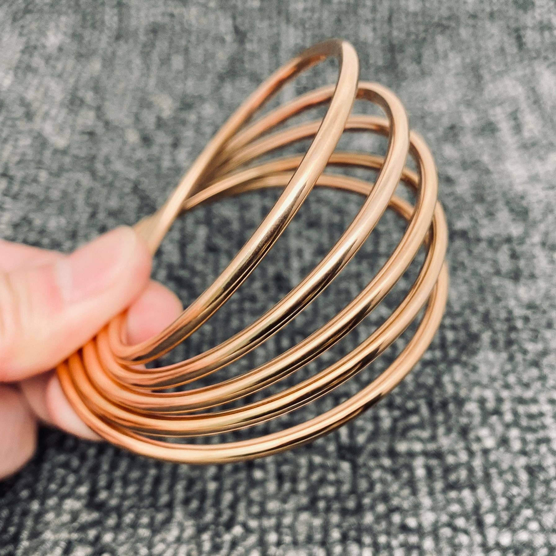 Mio Queena – wholesale Bangle bracelet – 5 Sizes 3 Colors Optional 3mm Stainless Circle Bangle - FGS6