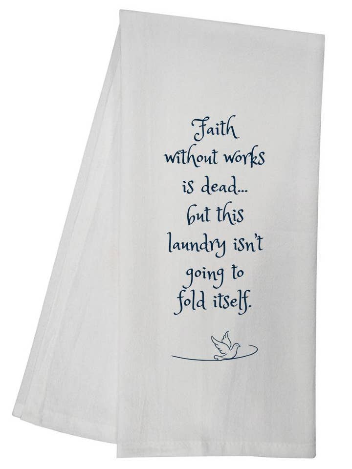 Geloof Zonder Werken Theedoek Grappig Cadeau 6736 SLTT1019 voor wholesale door Sal Et Lux