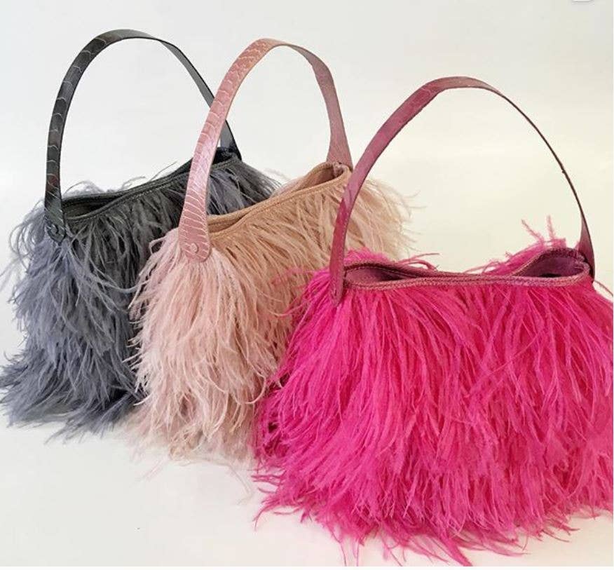 KOLUNTU - Wholesale Tote Bag - Women's - Shayleen Ostrich Feather TOTE1