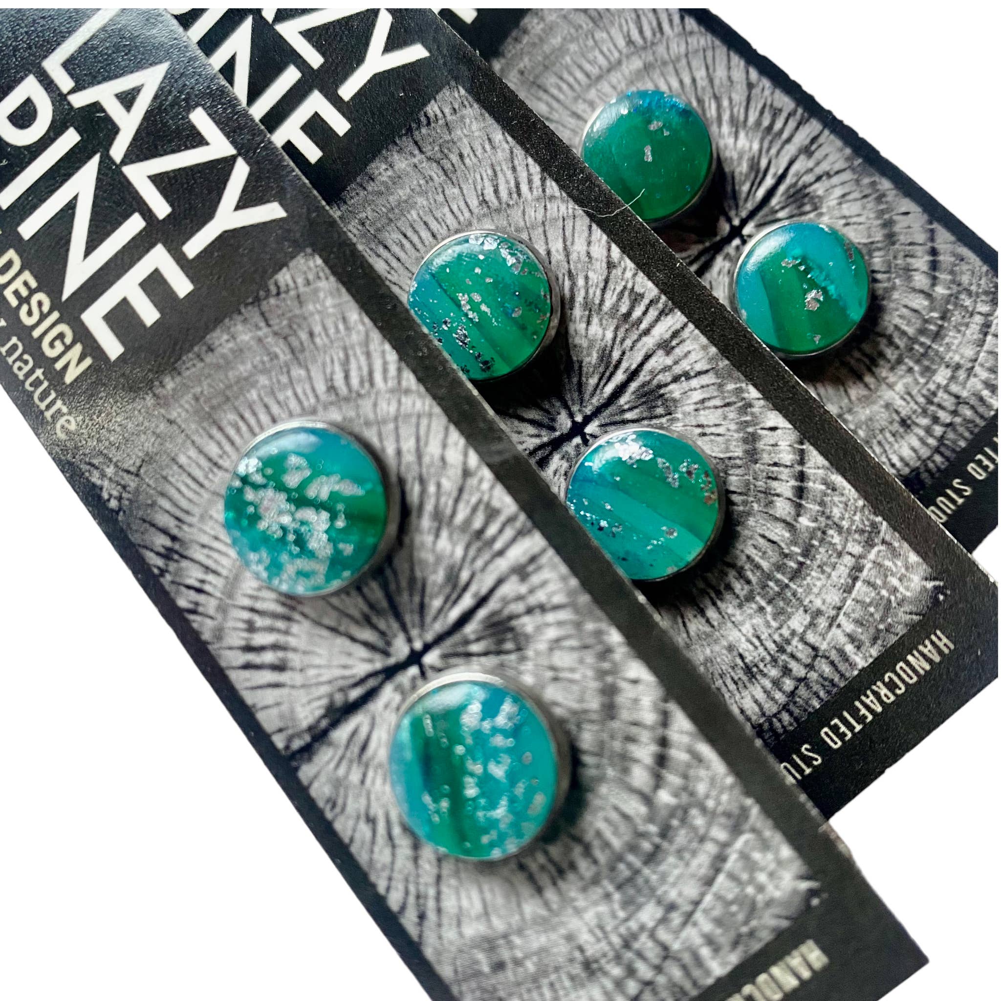 Lazy Pine Clay Design - Wholesale Jewelry Set - Lush Lagoon Framed Stud Sets6