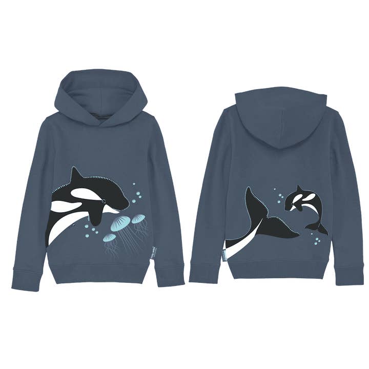 Adult organic hoodie, navy - Orca for wholesale by Coq En Pate