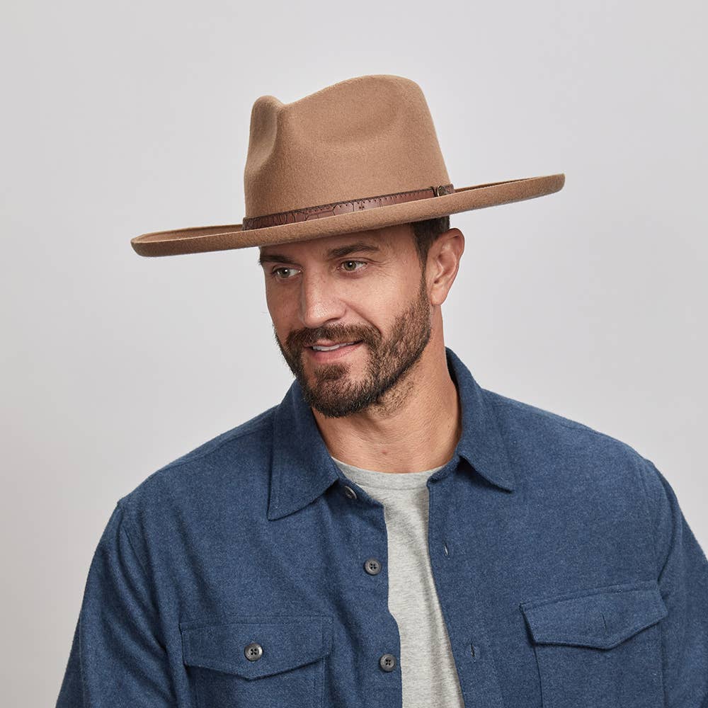 American Hat Makers - Vendita all'ingrosso Fedora - Unisex - Cappello Fedora in feltro di lana con bordo stretto - modello Hudson27