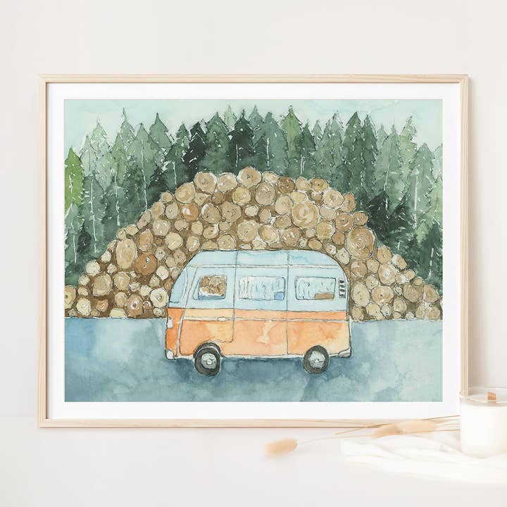 Impresión artística VW Westfalia Bus para venta al por mayor de WLDFLWR Studio