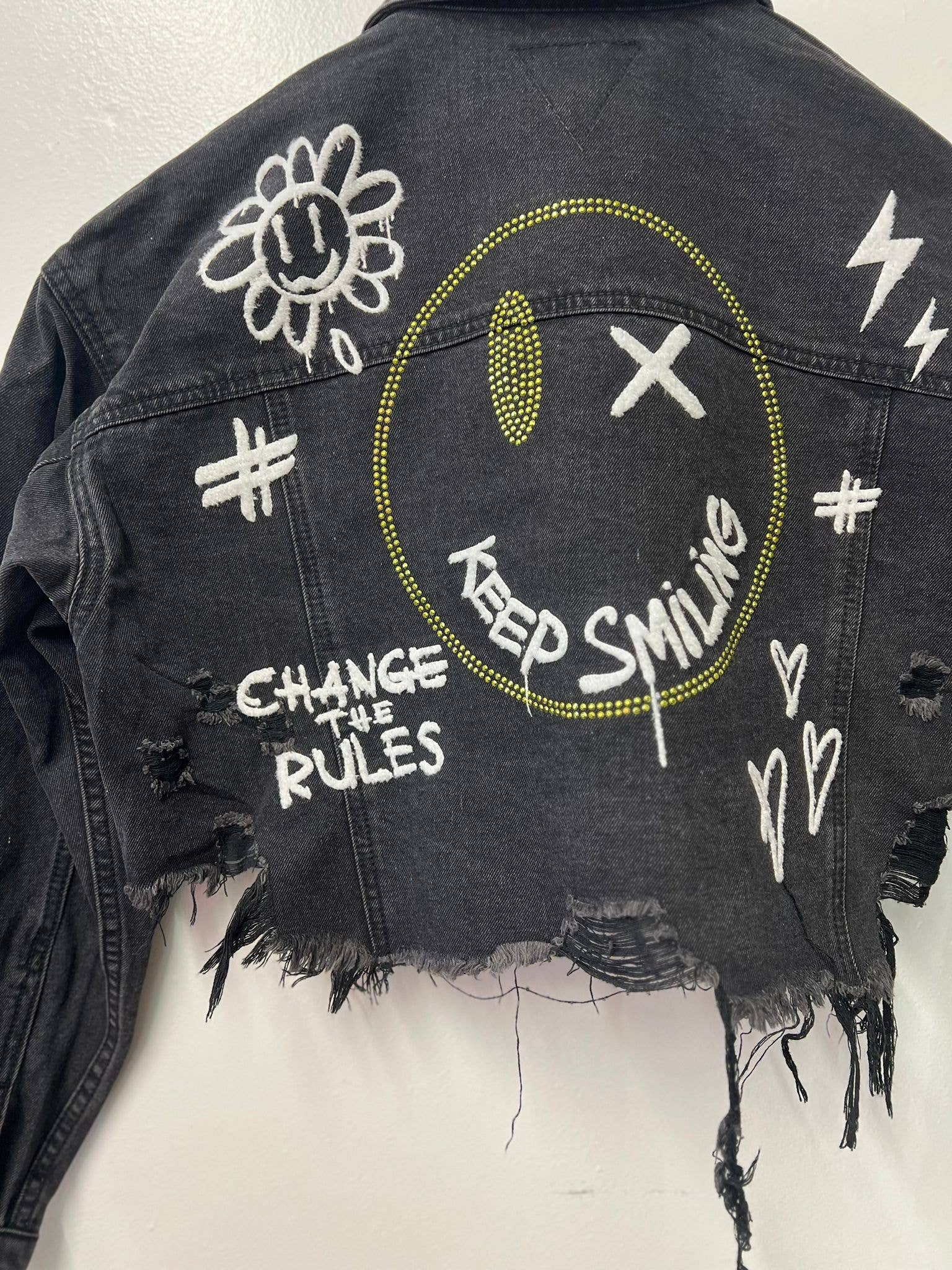 Trio Urban - Vente Veste en jean – femme - Veste en jean à strass Keep Smiling8