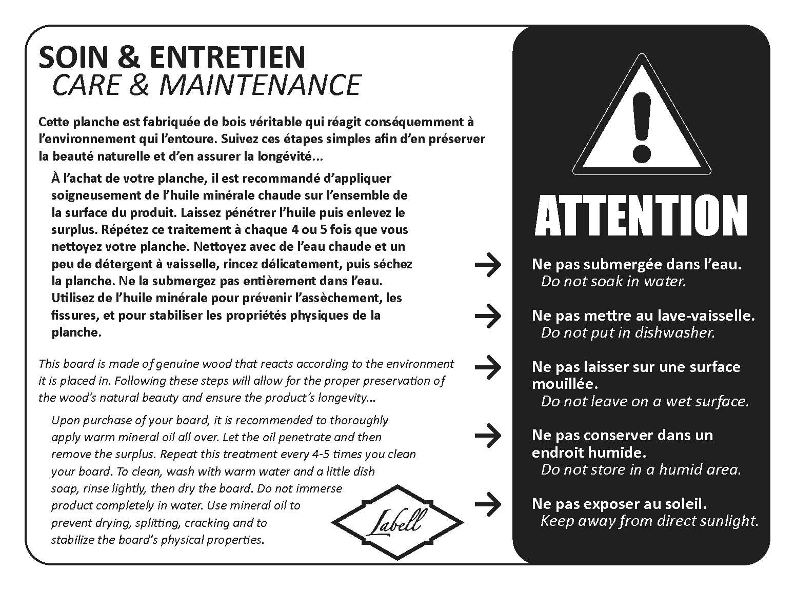 Labell - Wholesale Cutting Board - Cutting Board - Labell - L07147 - 7" x 14" x 3/8''4