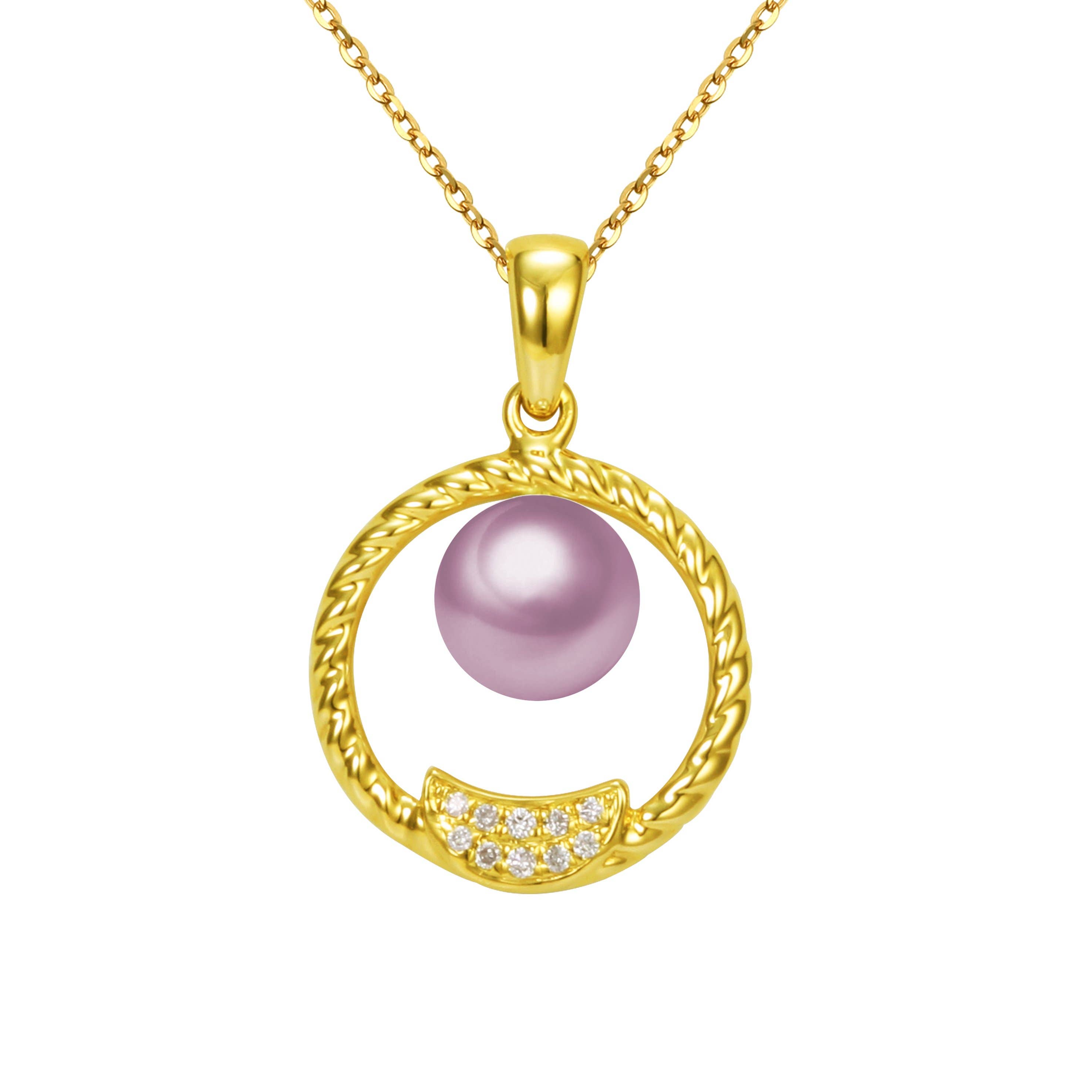 Timeless Pearl - Wholesale Pendant/Charm Necklace - G18K Diamond & Pearl Circle Pendant2