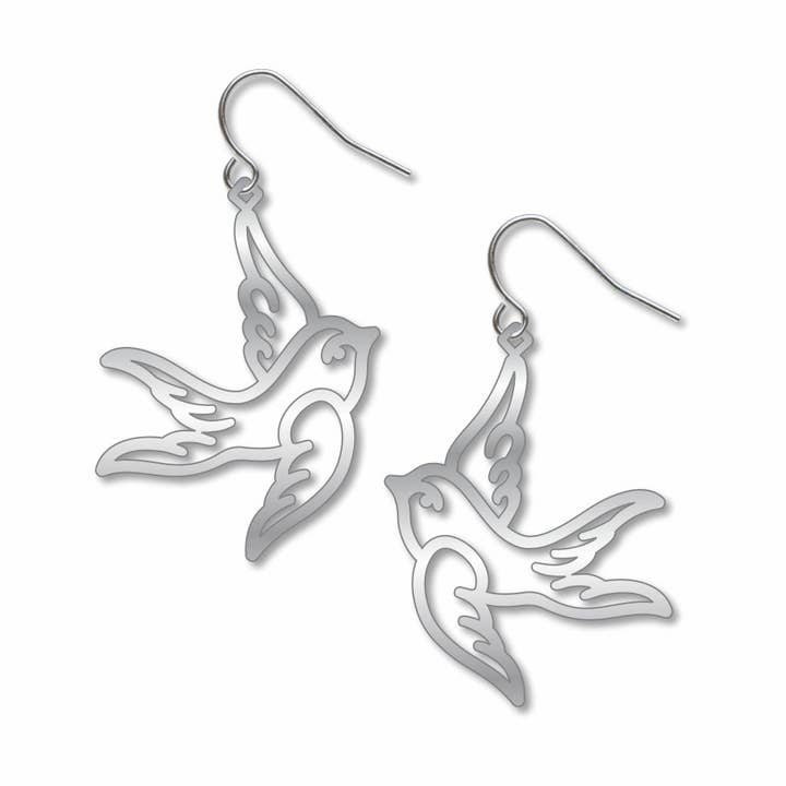 Swallows Earings, MADE in USA for wholesale by David Howell and Company