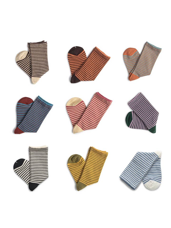 Rufia - Classic Multi Stripe Crew Socks for wholesale by Funkyrel® Atzbranding Limited
