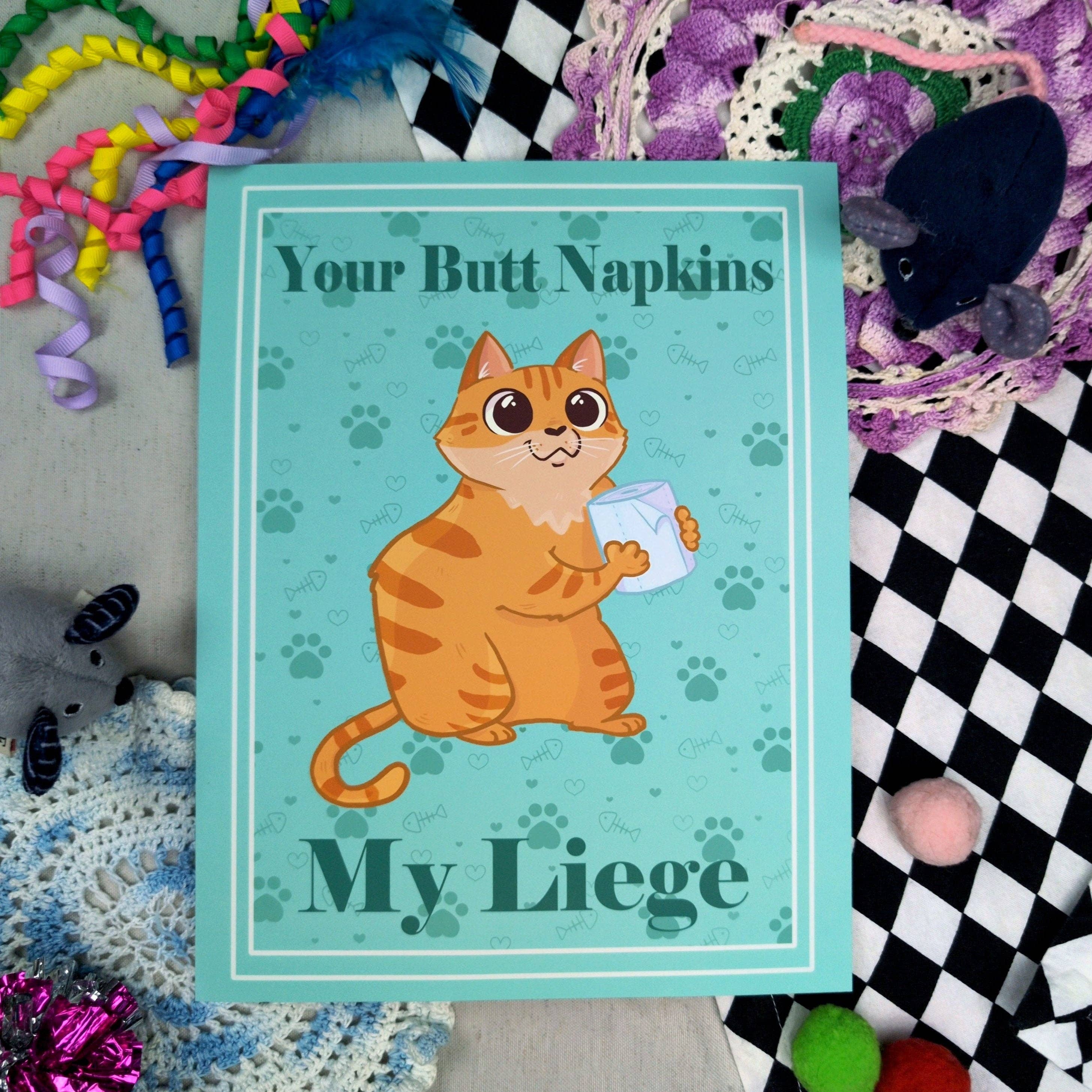 Kat the Goblin - Wholesale Art Print - Butt Napkins Cats - Print1