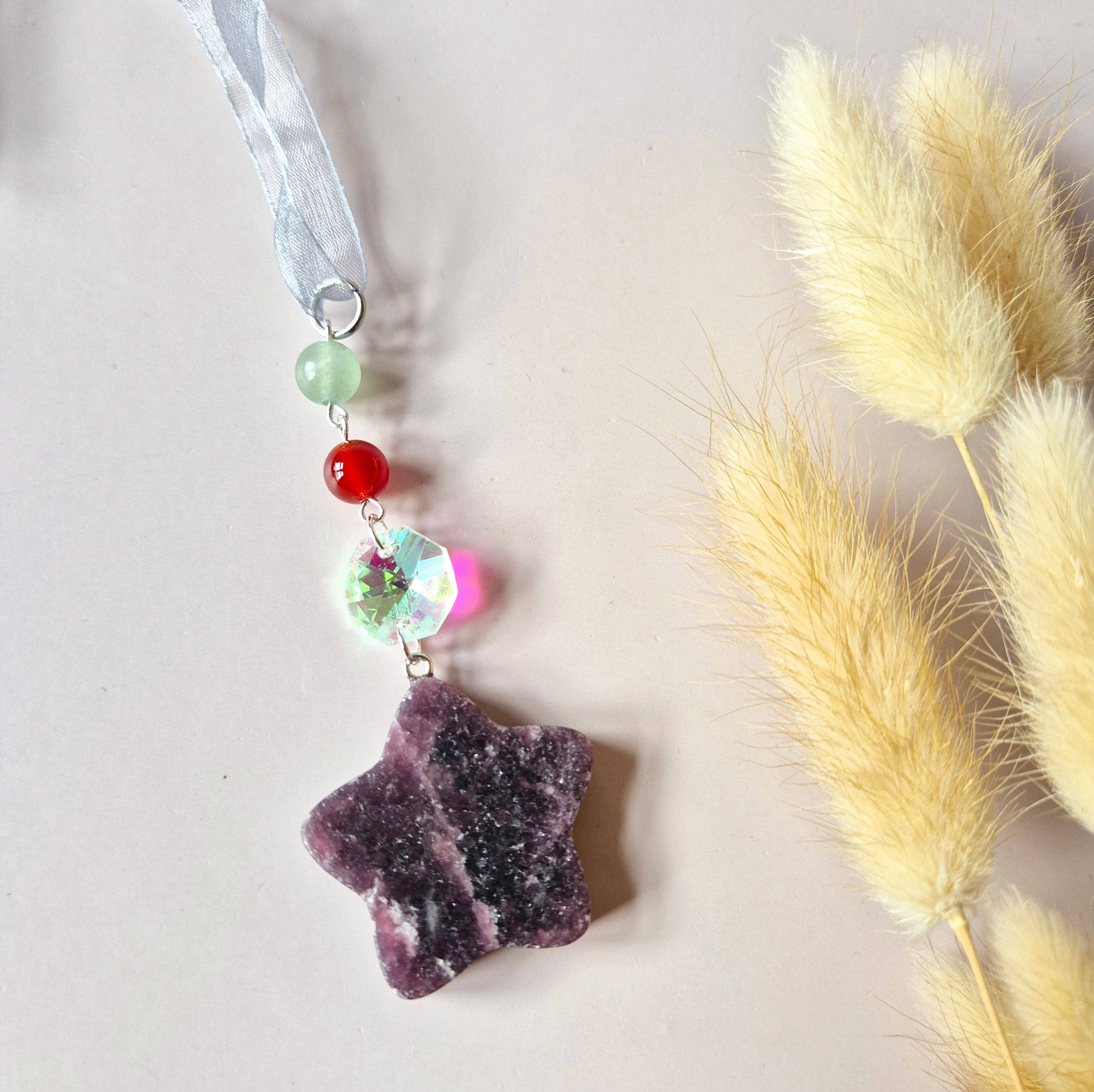 Moonlight Gemstones - Wholesale Suncatcher - Random Gemstone Christmas Star Pendants / Suncatchers3
