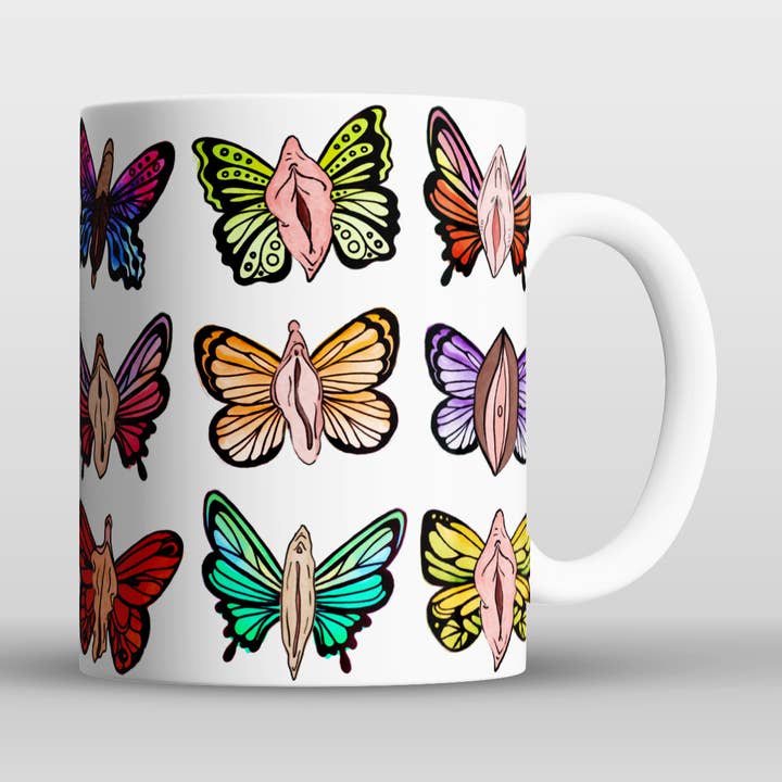Vaginal Butterflies Mug for wholesale by Risqué Gifts
