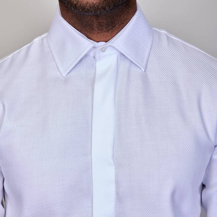 Steven Land – wholesale Buttoned-down shirt – Men's – The River Twill | Double Woven Cotton | French Cuff | White3