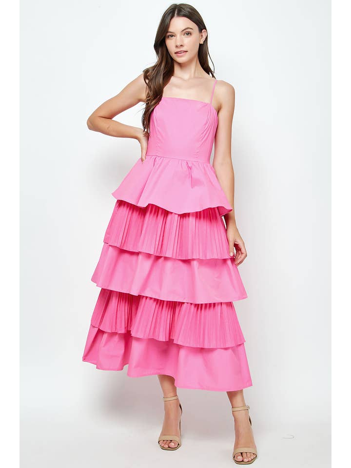 Strut & Bolt - Vendita all'ingrosso Vestito - Donna - Maxi abito in popeline a strati con pieghe miste14