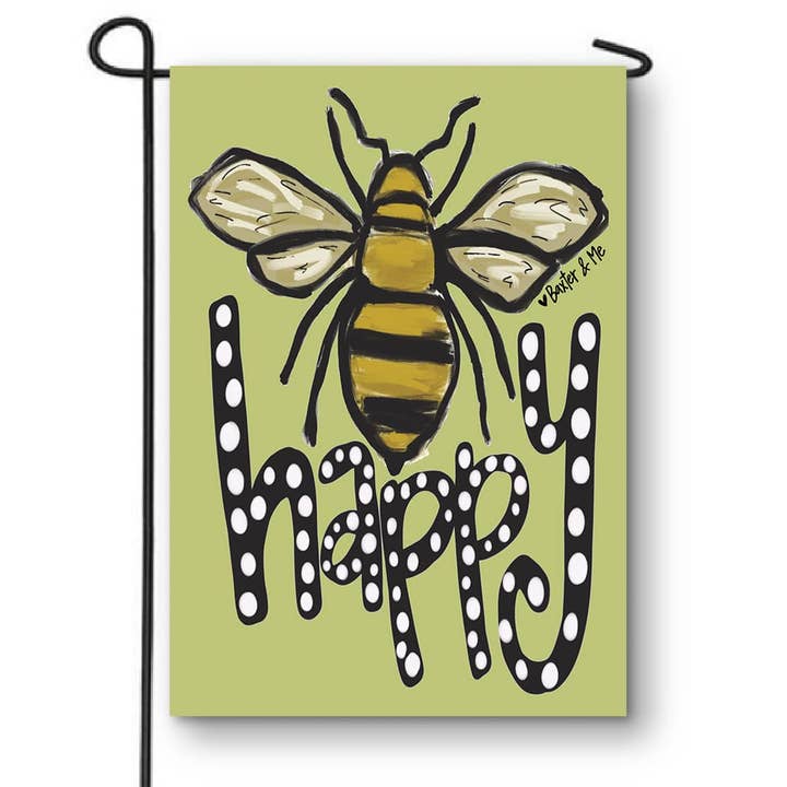 Bee Happy Garden Flag for wholesale by Baxter & Me