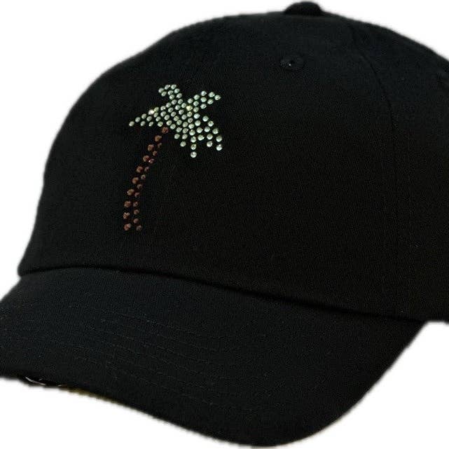 Rachel Baseballkappe mit Swarovski-Kristall-Palme für den Großhandel von dolly mama designs, inc