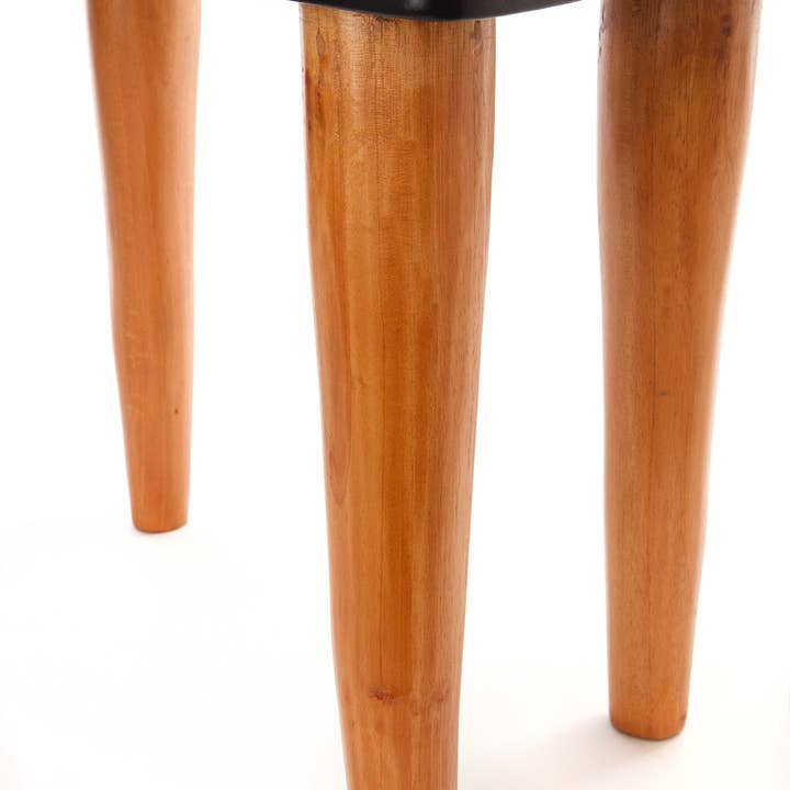 African Modern - Wholesale Stool - Black and Natural Cedrela Wood Anantu Table or Stool3