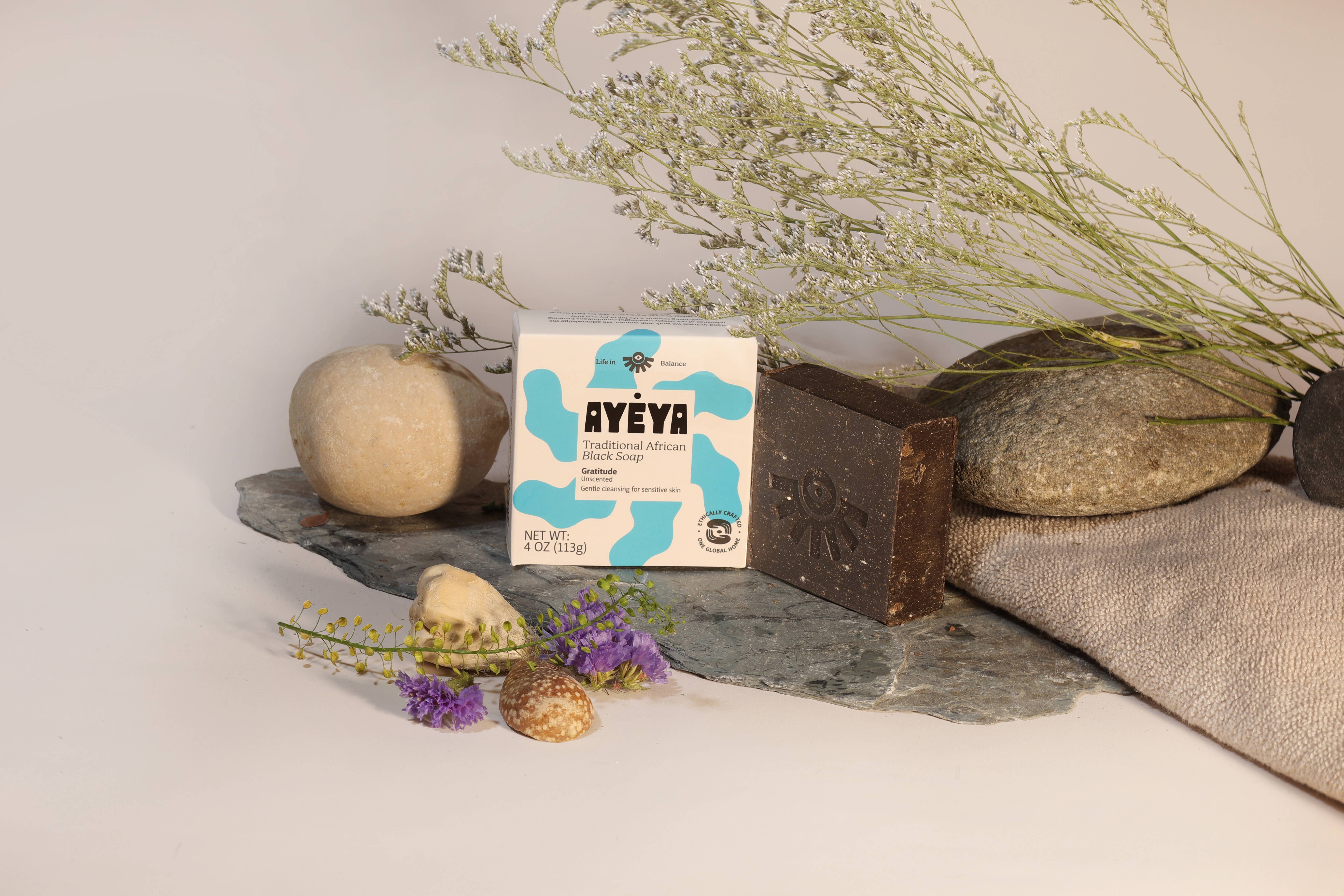 Ayéya - Wholesale Bar Soap - Traditional Black Soap Bar, Gratitude
4