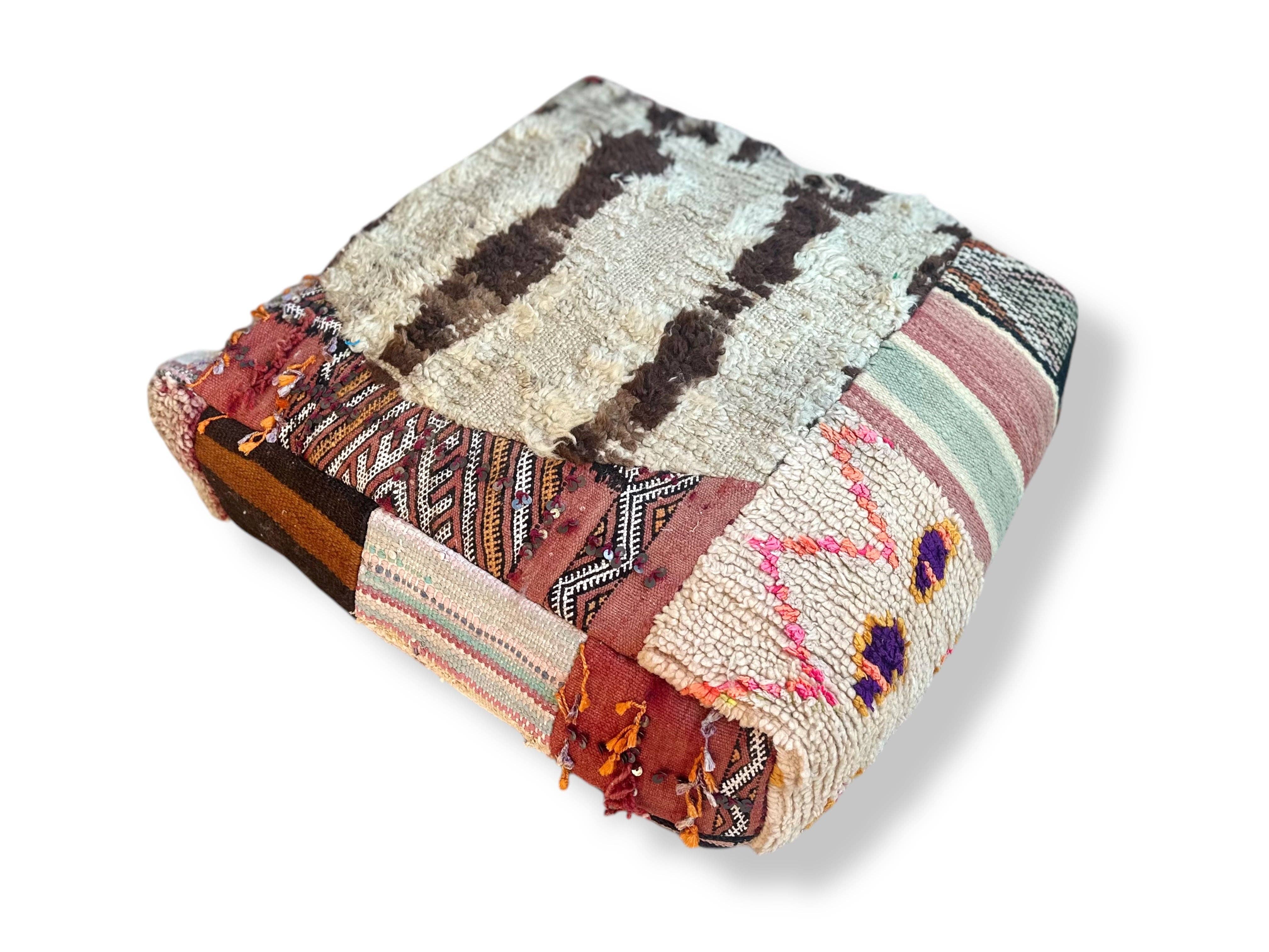 SOUK in the CITY - Wholesale Pouf - UNIQUE Upcycled Berber Poufs - PATCHWORK5