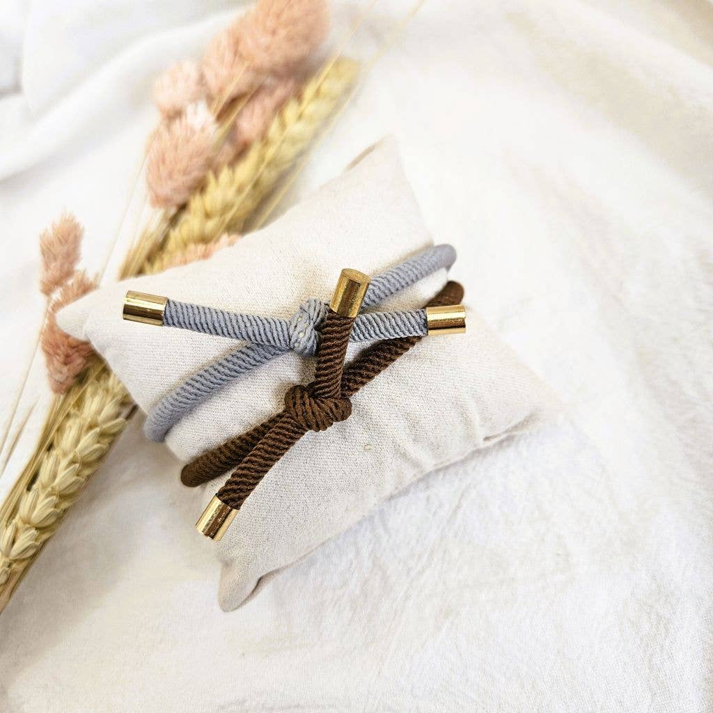 Ibiza Boutique - Vendita all'ingrosso Elastico per capelli - Fascia per capelli elastica grigia a nodo3