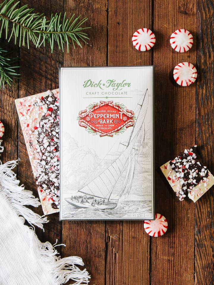 Peppermint Bark Dark & White Chocolate for wholesale by Dick Taylor Craft Chocolate