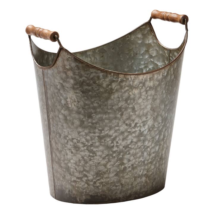 Flower Market Bucket W/Handle Galvanized Metal Fall for wholesale by tag