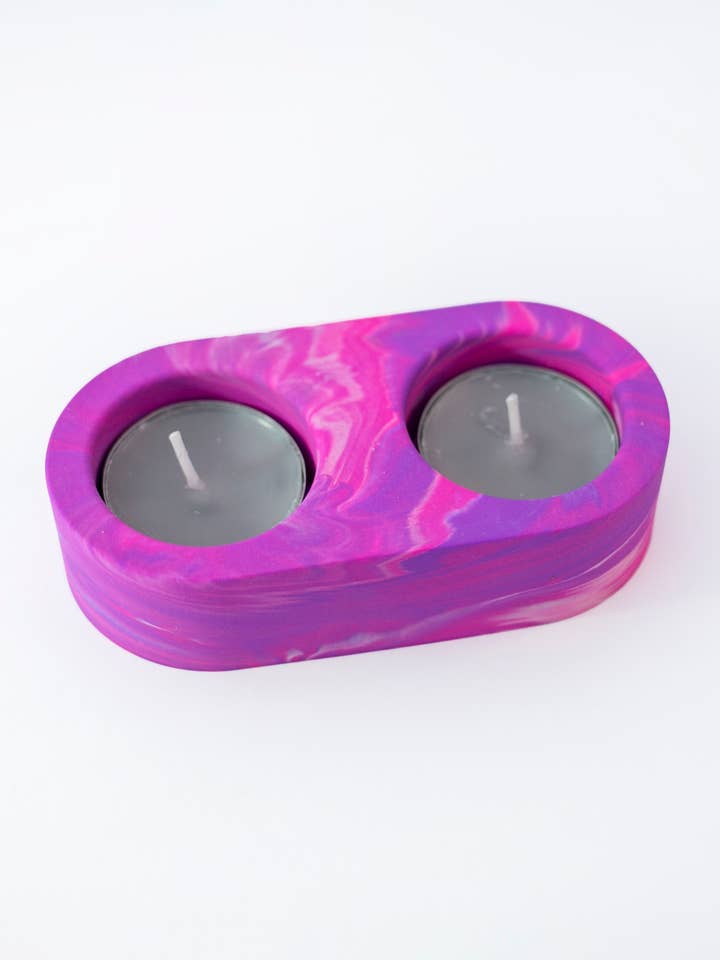 Ovale theelichthouder | handgemaakte eco-hars voor wholesale door alexmarieartistry