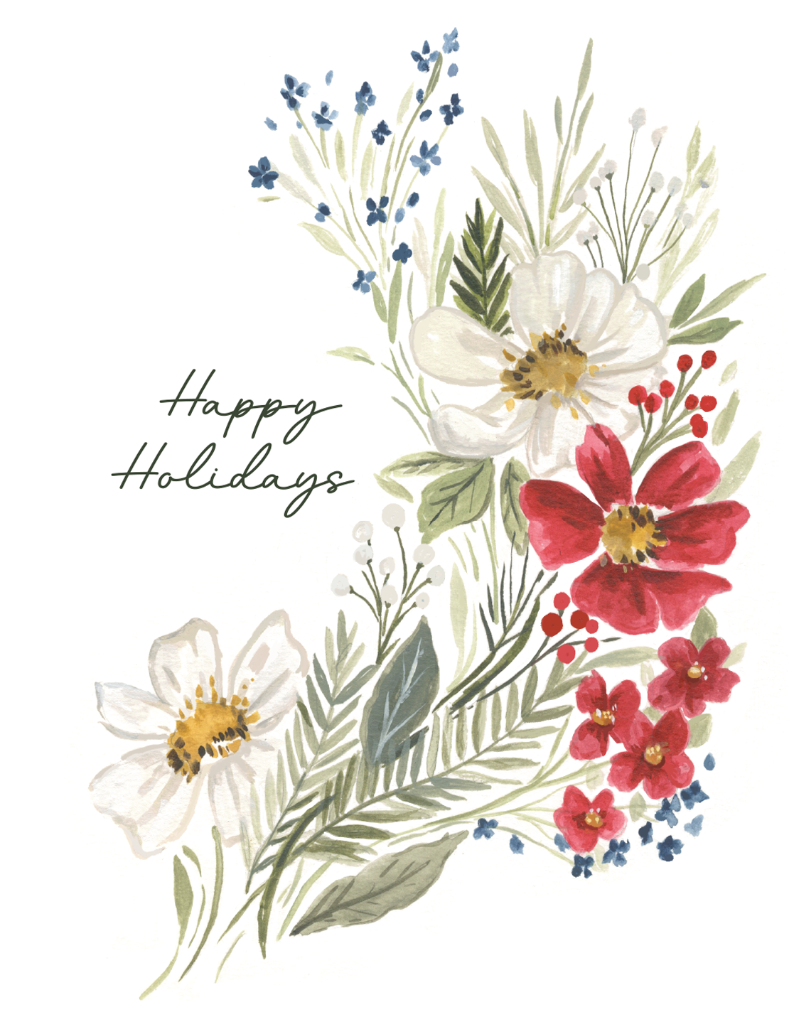 Jessica Frasz Studio - Wholesale Christmas Card - Vintage Christmas 2025 | Floral Christmas Card greetings
1
