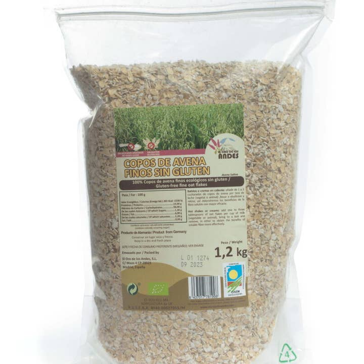 El Oro de los Andes - Wholesale Oats - GLUTEN-FREE FINE OAT FLAKES 1.2KG ES-ECO-023-MA