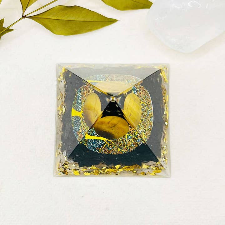 GemMeet - Wholesale Spiritual Stone/Crystal - Tiger Eye Sphere & Obsidian Protection Orgone Pyramid4
