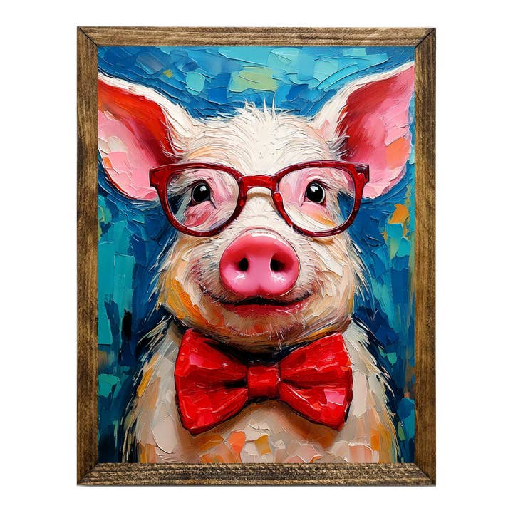 ARTISTIC SERIES TIMBERLAND- ANIMALS WITH GLASSES PIGGY for wholesale by Jarmz Designs