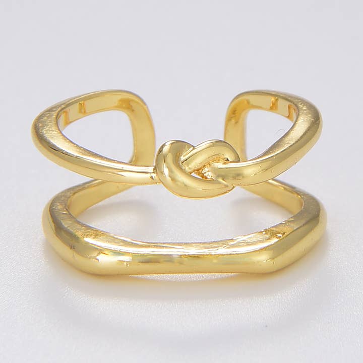 Beads Creation - Wholesale Band/Stacked Ring - Adjustable Knot Ring, Tie The Knot Ring, Love Ring RG1220