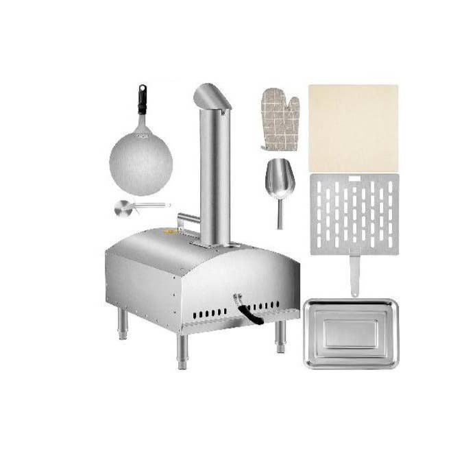 BlakOutlet - Wholesale Outdoor Grill Tools - 12" Portable Pizza Oven Wood Fired Food Grade Stainless Steel For Outdoor Bbq Picnics Baking Pizza and more0