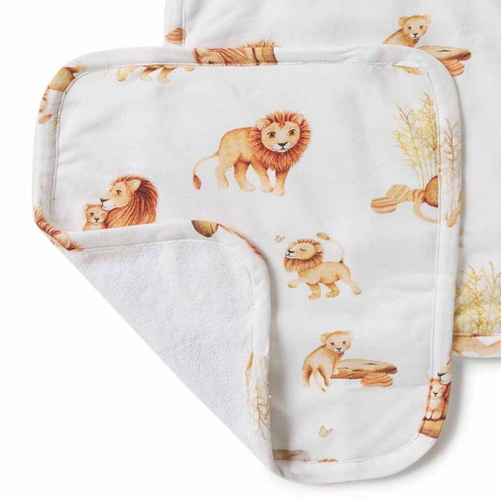 Snuggle Hunny - Vente Gant de toilette - Enfant et bébé - Chiffons de toilette biologiques Lion - paquet de 31