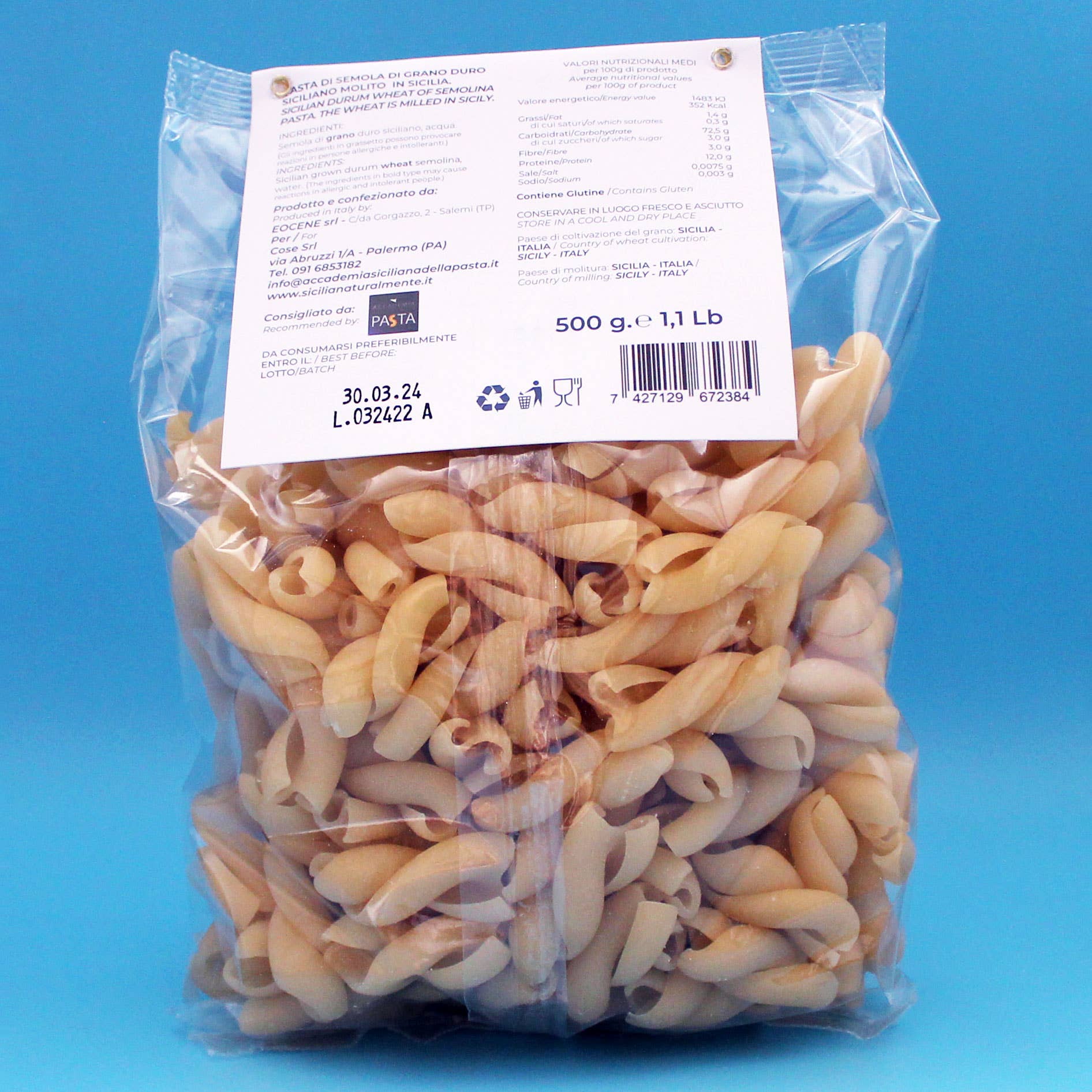 Sicilia naturalmente - Vente Pâtes - Pâtes Trecce - Fabriqué en Italie (Sicile)1