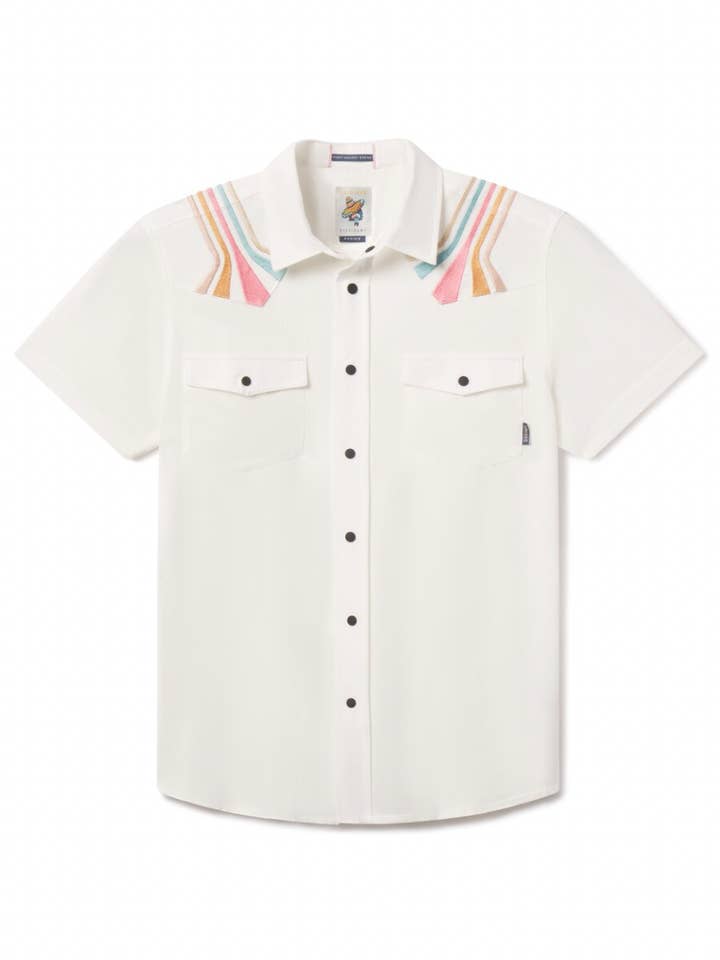 RETRO RAYS CREAM - DISSIDENT WESTERN FRONT SNAP BUTTON UP for wholesale by Baja Llama
