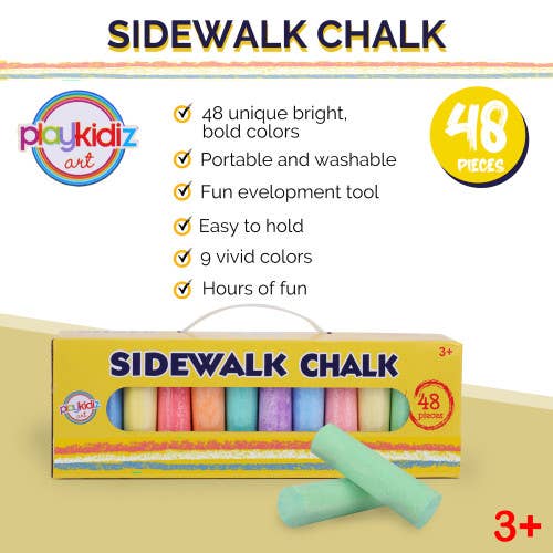 The Toy Group - Wholesale Chalk - 48 PCS Washable Sidewalk Chalks Set Non-Toxic Jumbo Chalk4