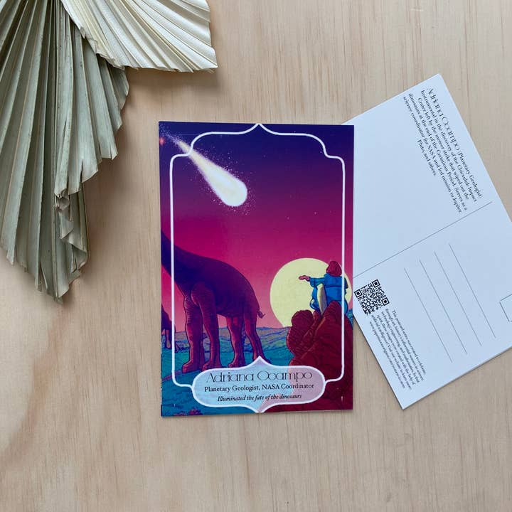 Adriana Ocampo Women in STEM Postcard for wholesale by Paper Moon Origami Co.