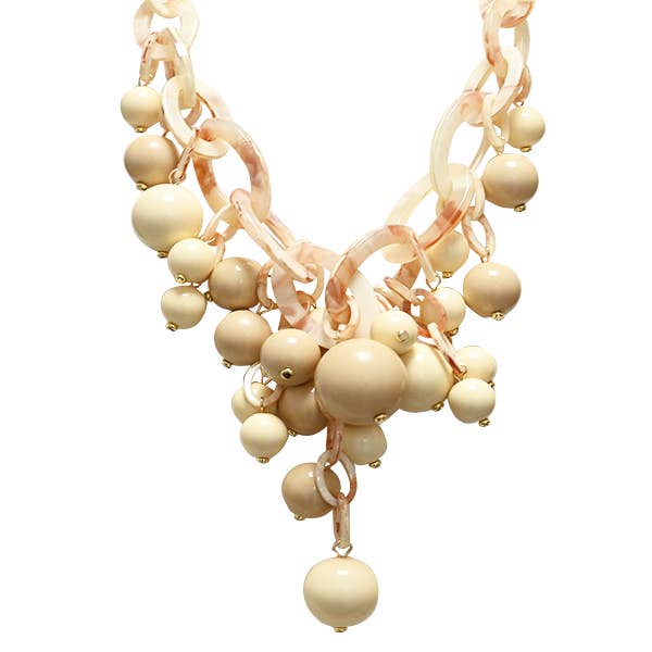 AMORINO SRL - Wholesale Beaded/Pearl Necklace - CHAIN RESIN NECKLACE WITH SPHERES - FT24152A477