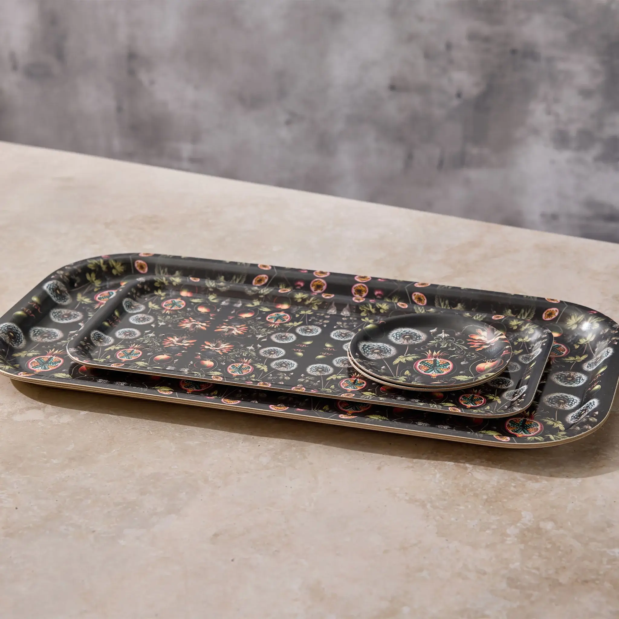 Maure Luxury Gifts – wholesale Decorative tray – Dandelions Narrow Birchwood Tray | Rectangle Serving Tray4