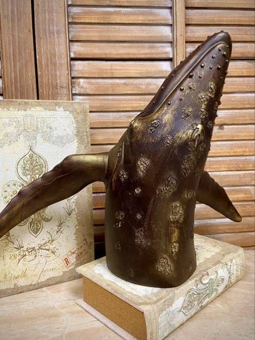 Resin Whale, Bronze,16x5.5x11" for wholesale by The Light Garden Collection